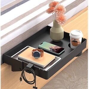 Black Bedside Shelf Organizer